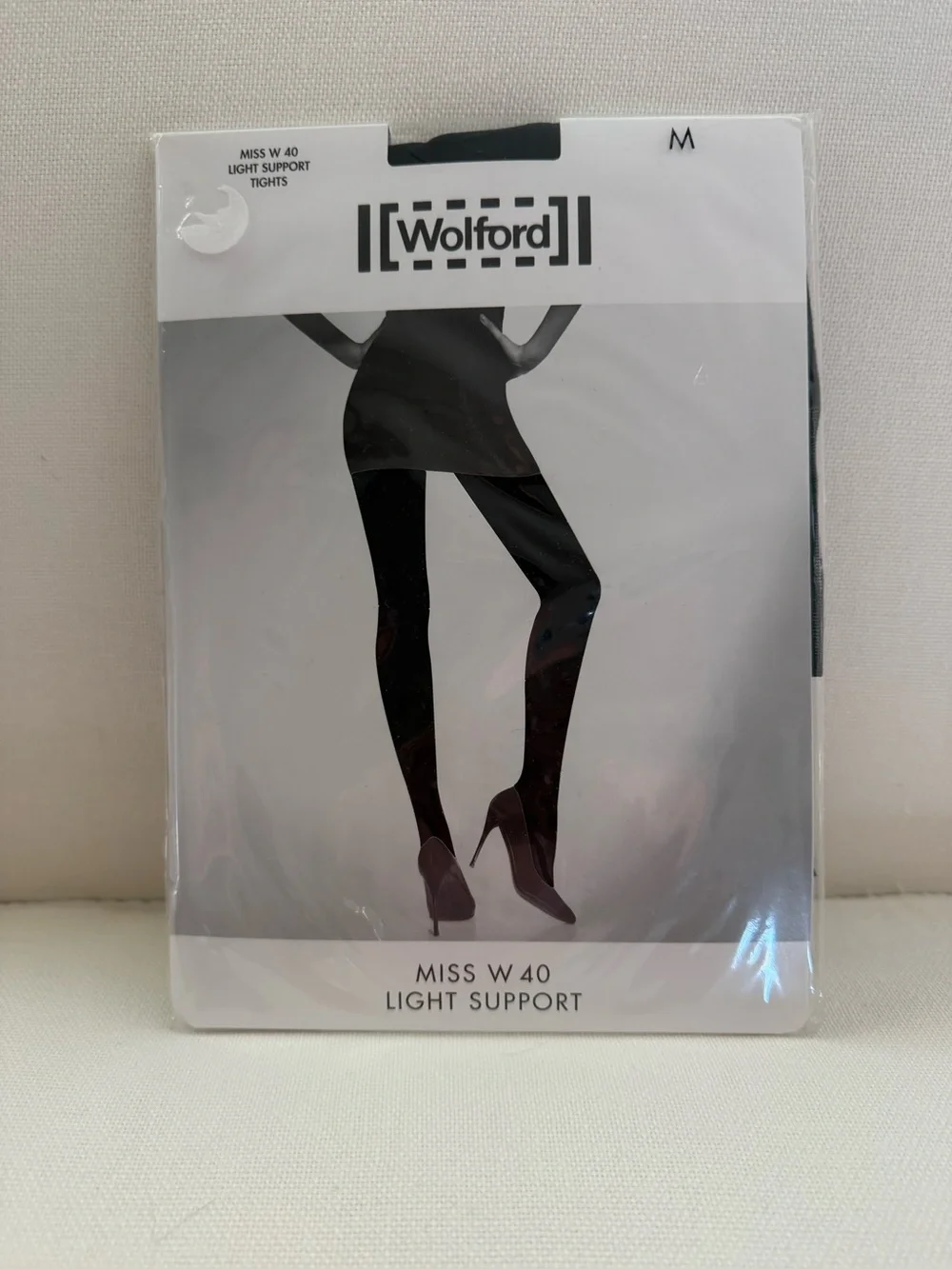 New! WOLFORD Black MISS W 40 LIGHT SUPPORT TIGHTS Size MEDIUM